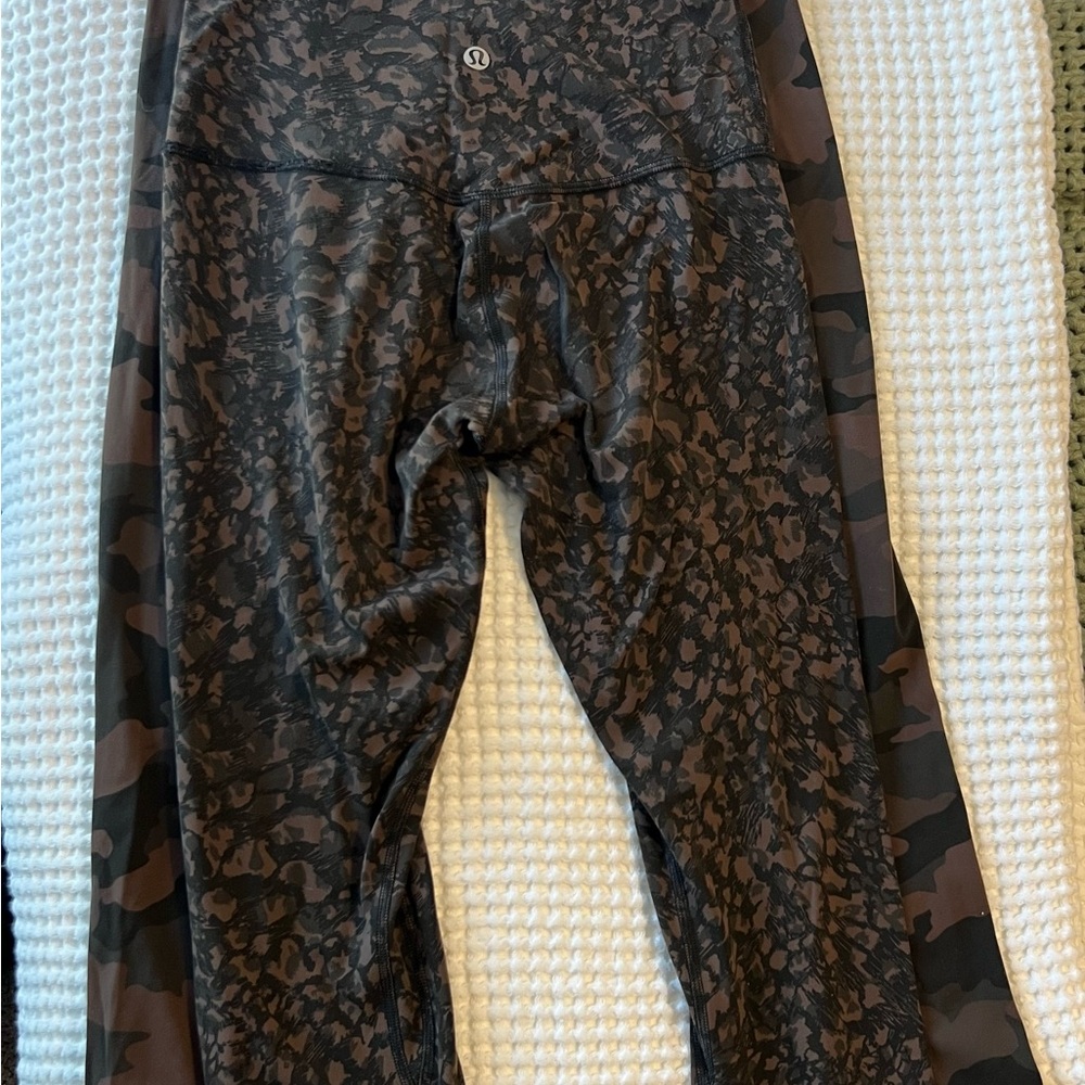 lululemon Leggings - Black and Brown Camo and black and brown animal print- set